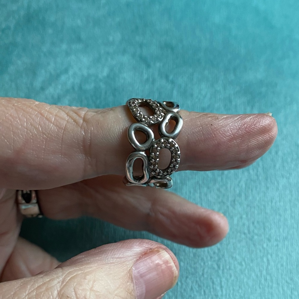 Pandora Sterling Silver and CZ Ring Size 7